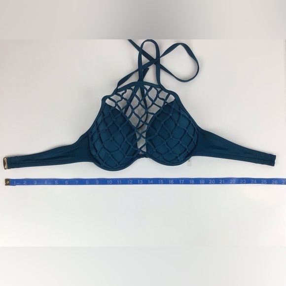 Shade & Shore Teal Net Bikini Top Light Lift | 36B - Picture 8 of 11